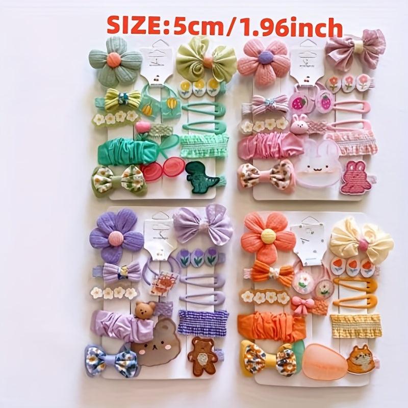 Kids Fabric Assorted Hair Clips Flower Hairpin Sweet Hair Accessories