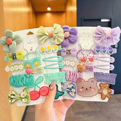 Kids Fabric Assorted Hair Clips Flower Hairpin Sweet Hair Accessories