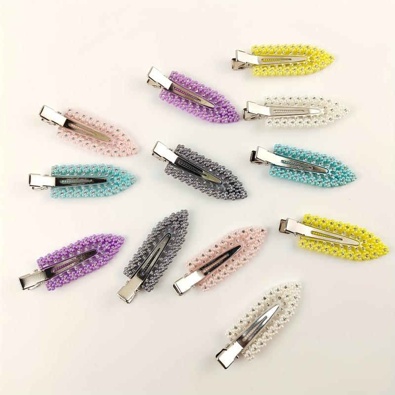 6Pcs Rhinestone No Bend Hair Clips Sparkling Hair Clips Curl Pin Barrette