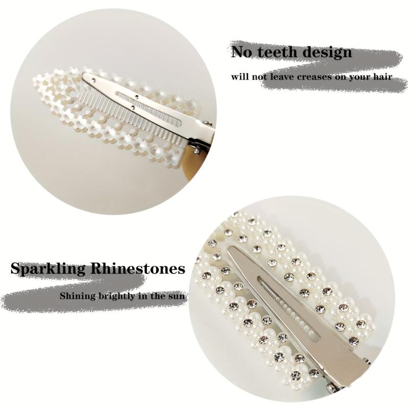 6Pcs Rhinestone No Bend Hair Clips Sparkling Hair Clips Curl Pin Barrette
