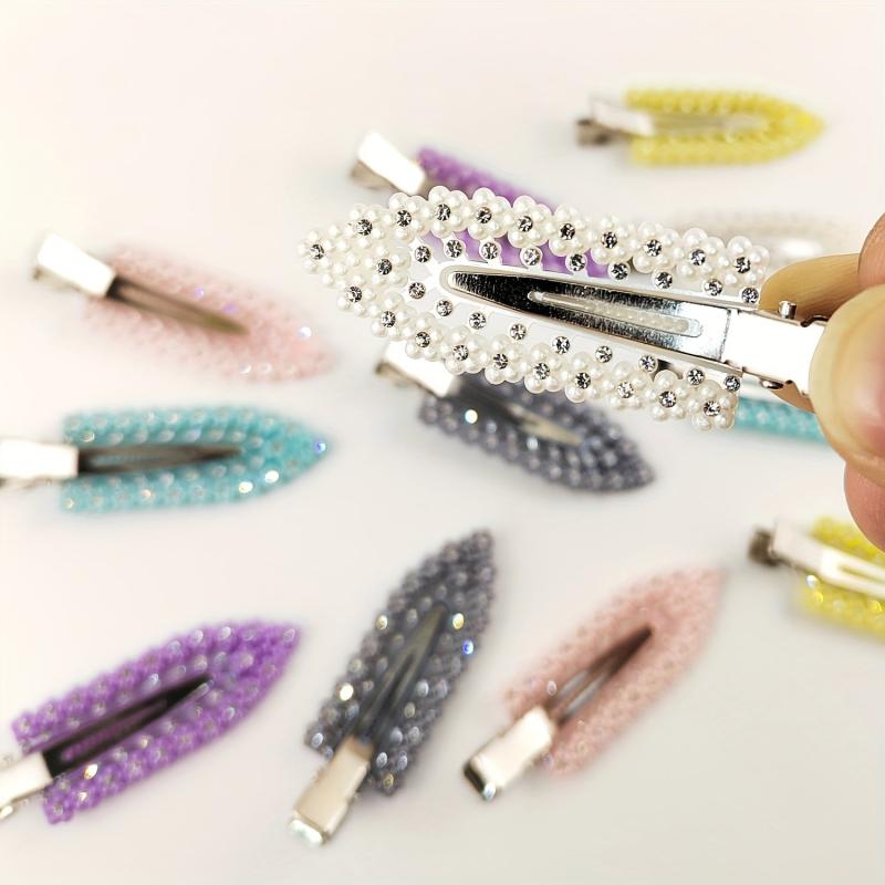 6Pcs Rhinestone No Bend Hair Clips Sparkling Hair Clips Curl Pin Barrette