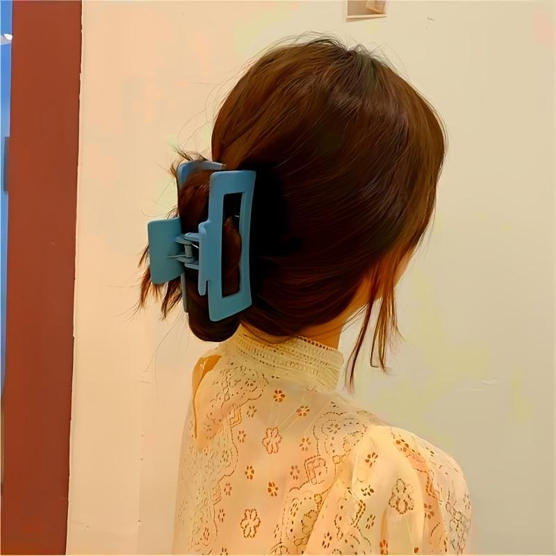 Geometric Frosted Hair Claw Clip Strong Hold Grip