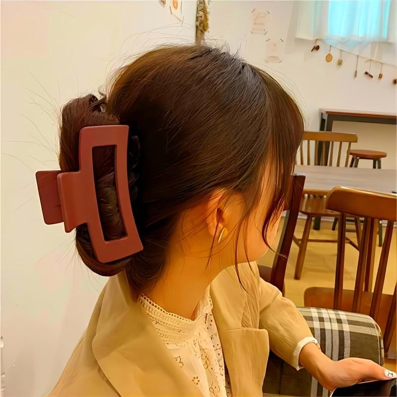 Geometric Frosted Hair Claw Clip Strong Hold Grip