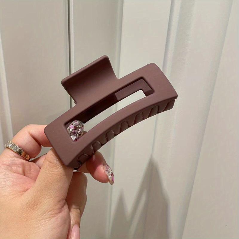 Geometric Frosted Hair Claw Clip Strong Hold Grip