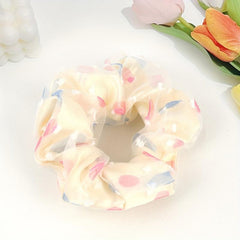 4Pcs Tulle Satin Hair Scrunchies Soft Ponytail Holder