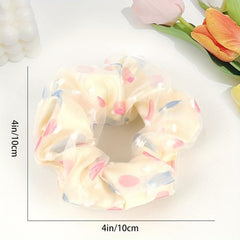 4Pcs Tulle Satin Hair Scrunchies Soft Ponytail Holder