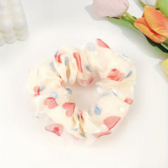 4Pcs Tulle Satin Hair Scrunchies Soft Ponytail Holder