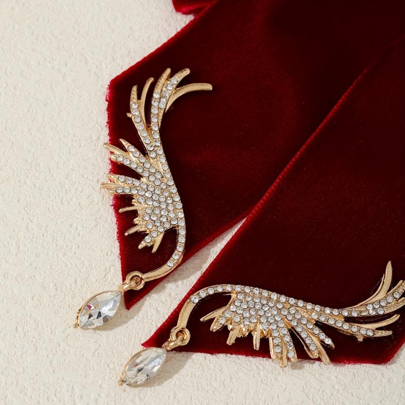 Velvet Bowknot Brooch Pin Rhinestone Wings Shirt Collar Pin