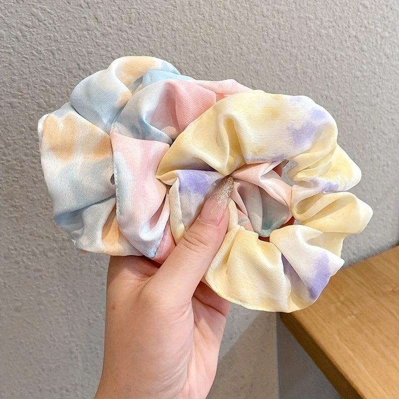 Tie Dyed Scrunchie Headrope Elastic Ponytail Hair Tie