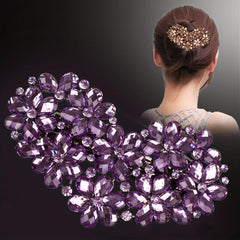 Heart Rhinestone Hair Clips French Barrette Hair Bun Maker