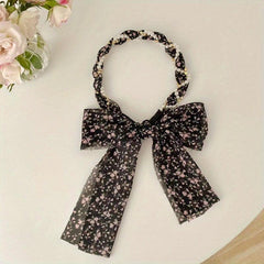 Boho Style Pearl Hair Tie Braided Scrunchie Floral Hair Accessories