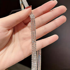 Rhinestone Headband with Tassel Hair Band for Wedding