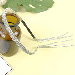 Rhinestone Headband with Tassel Hair Band for Wedding