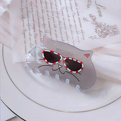 Acrylic Hair Claw Clip for Thick Hair, Cat Pattern Kitten Hair Clips