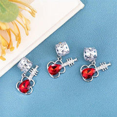 Crystal Guitar Hair Beads Metal Hair Clip Hippie Style Hair Accessory