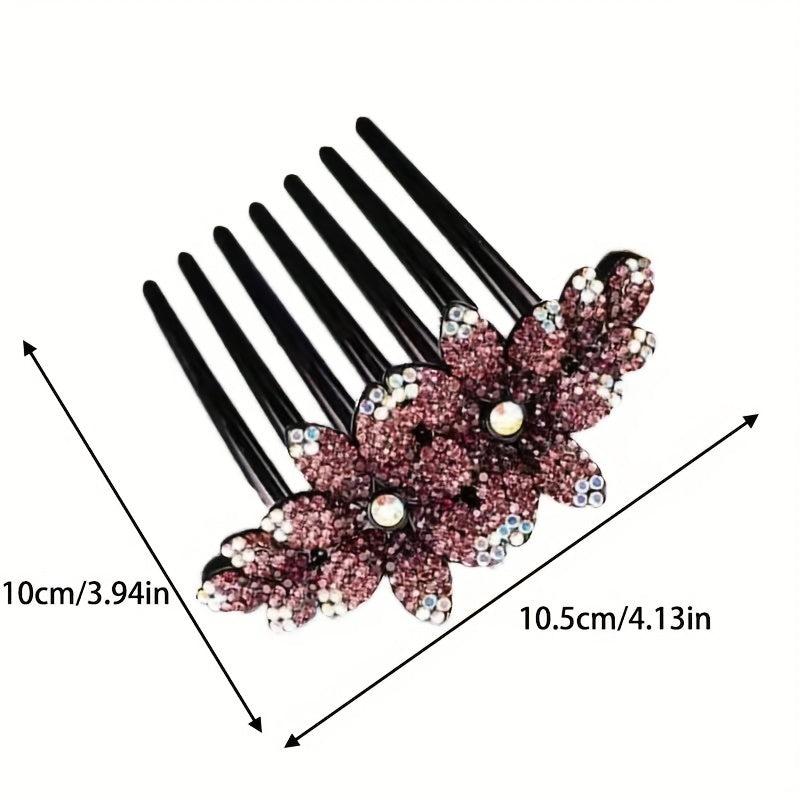 Rhinestone Flower Hair Comb Head Jewelry Accessory