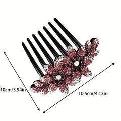 Rhinestone Flower Hair Comb Head Jewelry Accessory