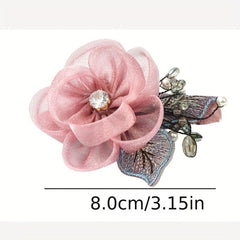 Rhinestone Floral Hair Clip Faux Pearl Wedding Headpiece