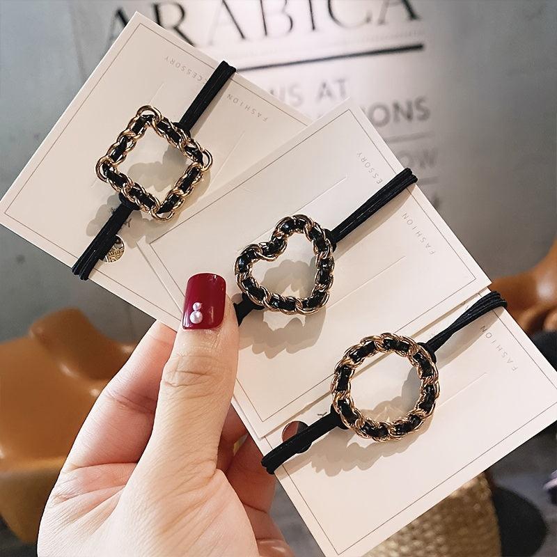 3pcs Hair Tie Elastic Ponytail Holder Hair Styling Accessory