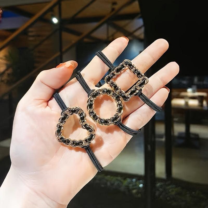 3pcs Hair Tie Elastic Ponytail Holder Hair Styling Accessory