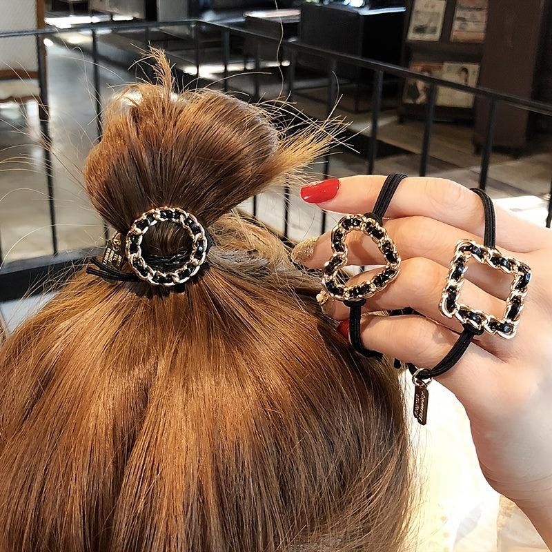 3pcs Hair Tie Elastic Ponytail Holder Hair Styling Accessory