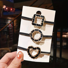 3pcs Hair Tie Elastic Ponytail Holder Hair Styling Accessory