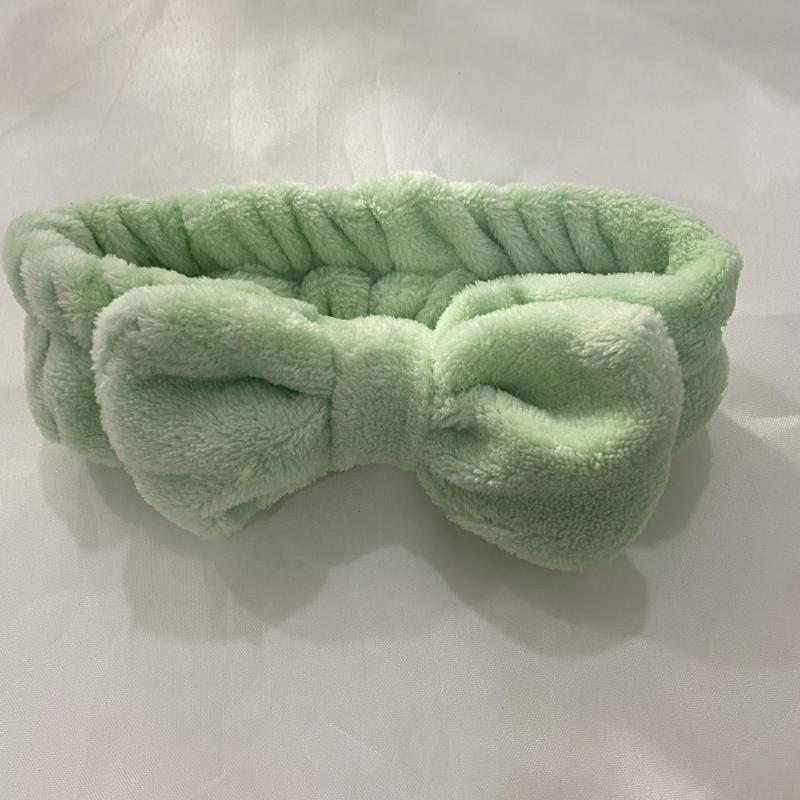Coral Fleece Bow Headband Elastic Bowknot Headband