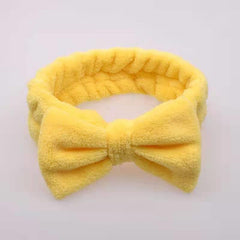 Coral Fleece Bow Headband Elastic Bowknot Headband