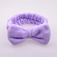 Coral Fleece Bow Headband Elastic Bowknot Headband