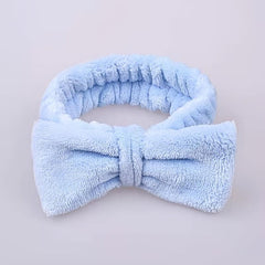 Coral Fleece Bow Headband Elastic Bowknot Headband