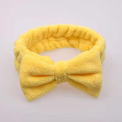 Coral Fleece Bow Headband Elastic Bowknot Headband