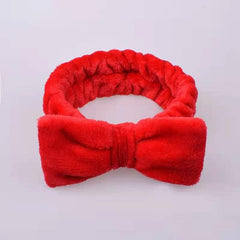 Coral Fleece Bow Headband Elastic Bowknot Headband