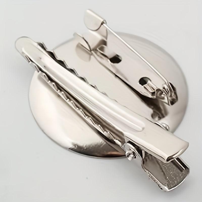 Plaid Pattern Faux Pearl Bowknot Duck Billed Clip Clothing Decoration