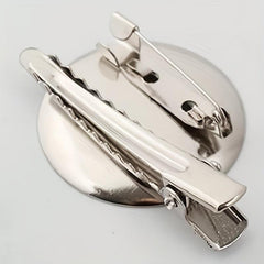 Plaid Pattern Faux Pearl Bowknot Duck Billed Clip Clothing Decoration