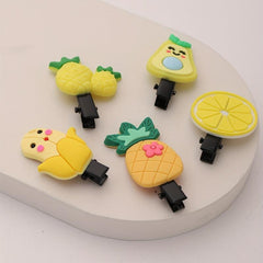 18pcs Baby Girls Fruit Hair Clip Pineapple Pear Duck Billed Clip