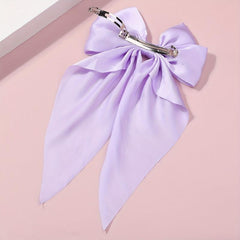 Purple Bow Hair Clip Barrette Ponytail Women