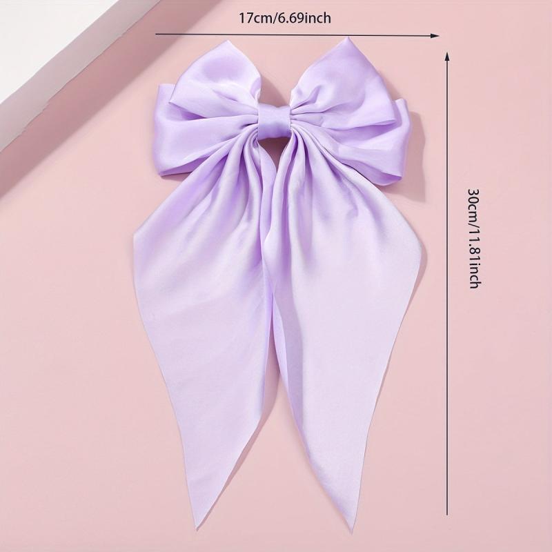 Purple Bow Hair Clip Barrette Ponytail Women
