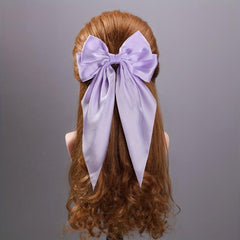 Purple Bow Hair Clip Barrette Ponytail Women