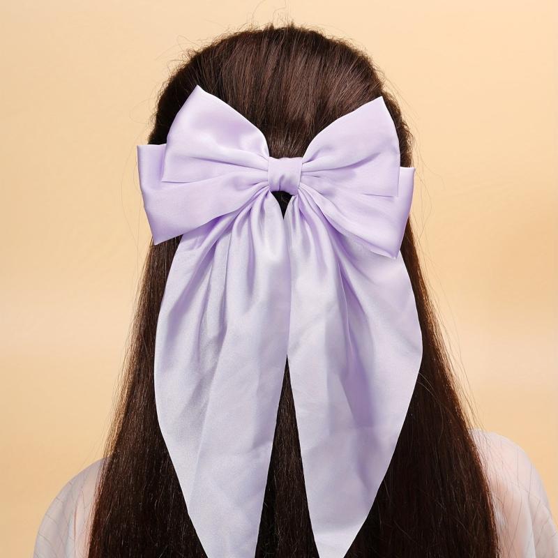 Purple Bow Hair Clip Barrette Ponytail Women
