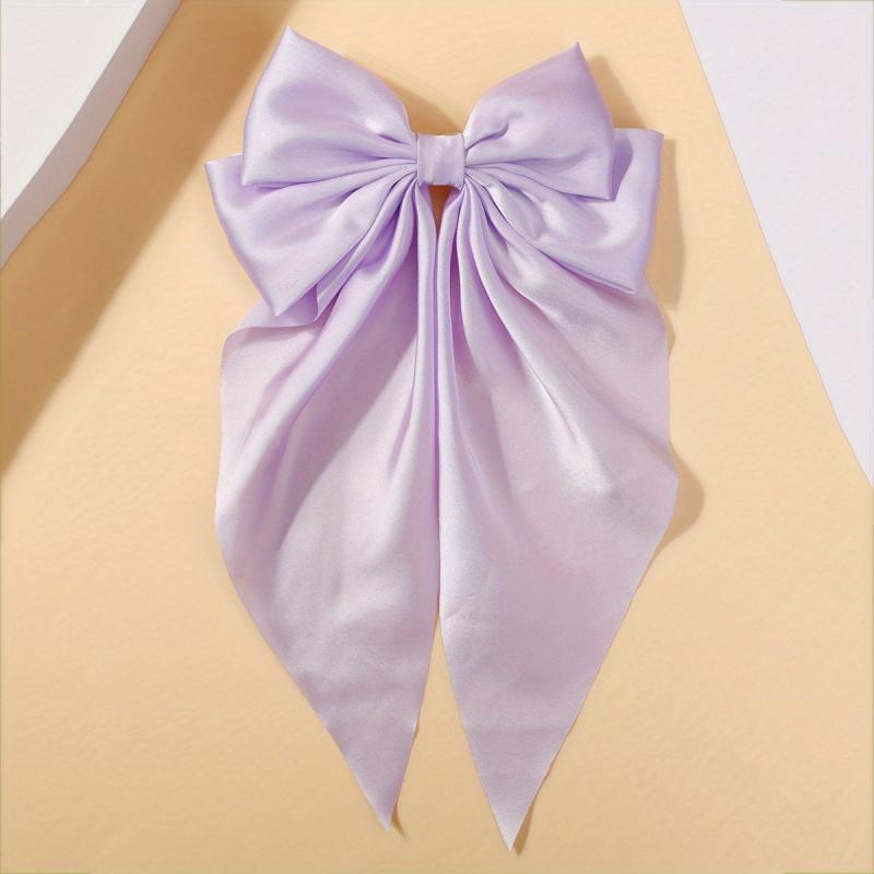 Purple Bow Hair Clip Barrette Ponytail Women