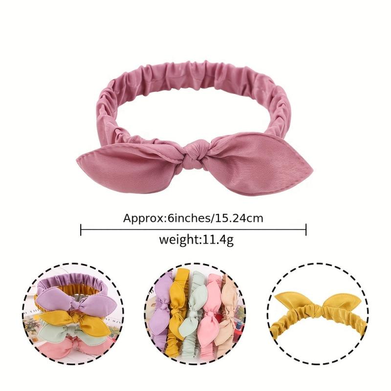 6pcs Solid Bowknot Headband Hair Hoop Hair Accessories