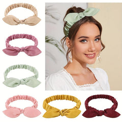 6pcs Solid Bowknot Headband Hair Hoop Hair Accessories