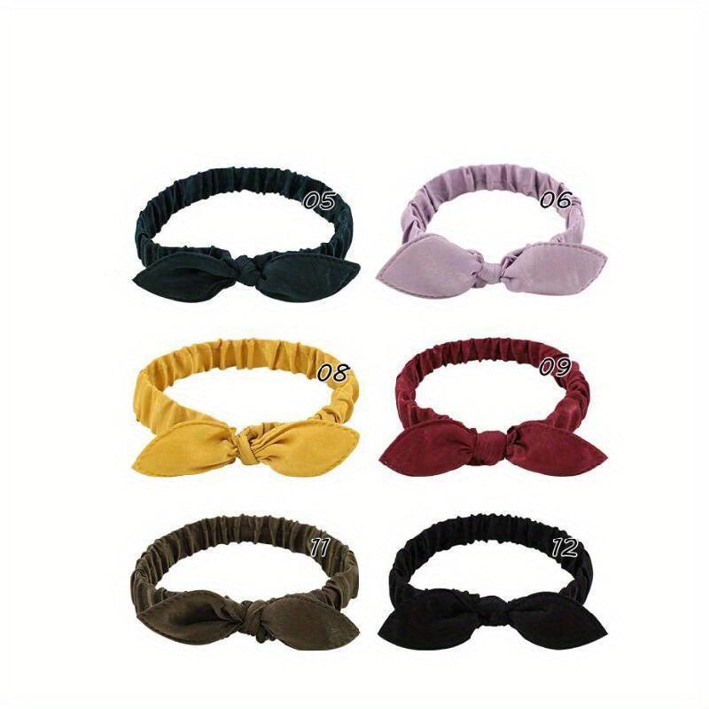 6pcs Solid Bowknot Headband Hair Hoop Hair Accessories