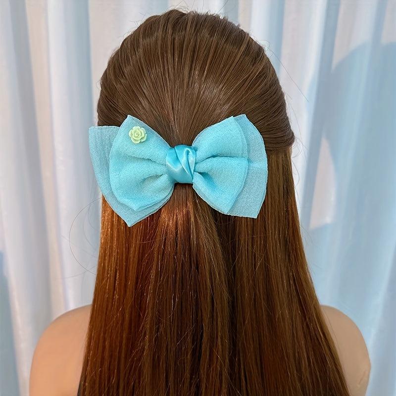 Solid Flower Hair Clip for Women Girls
