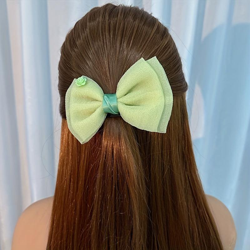 Solid Flower Hair Clip for Women Girls