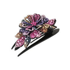 Crystal Flower Hair Claw Clip Rhinestone Retro Non Slip Strong Hold Grip