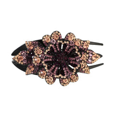 Crystal Flower Hair Claw Clip Rhinestone Retro Non Slip Strong Hold Grip