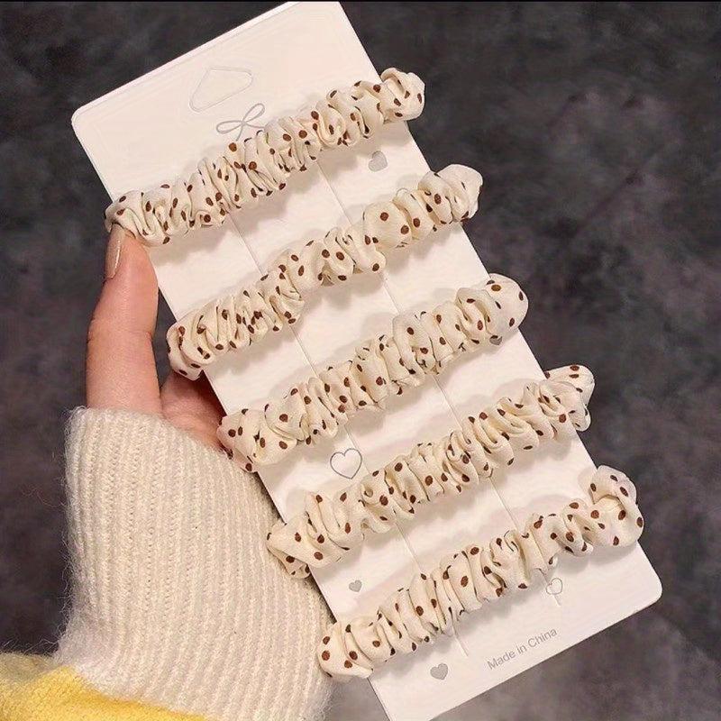 Polka Dot Pattern Scrunchies Hair Tie Style Hair Rope Sweet Hair Accessories Pon
