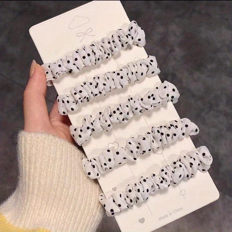 Polka Dot Pattern Scrunchies Hair Tie Style Hair Rope Sweet Hair Accessories Pon