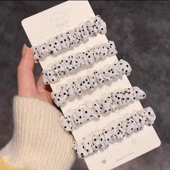 Polka Dot Pattern Scrunchies Hair Tie Style Hair Rope Sweet Hair Accessories Pon